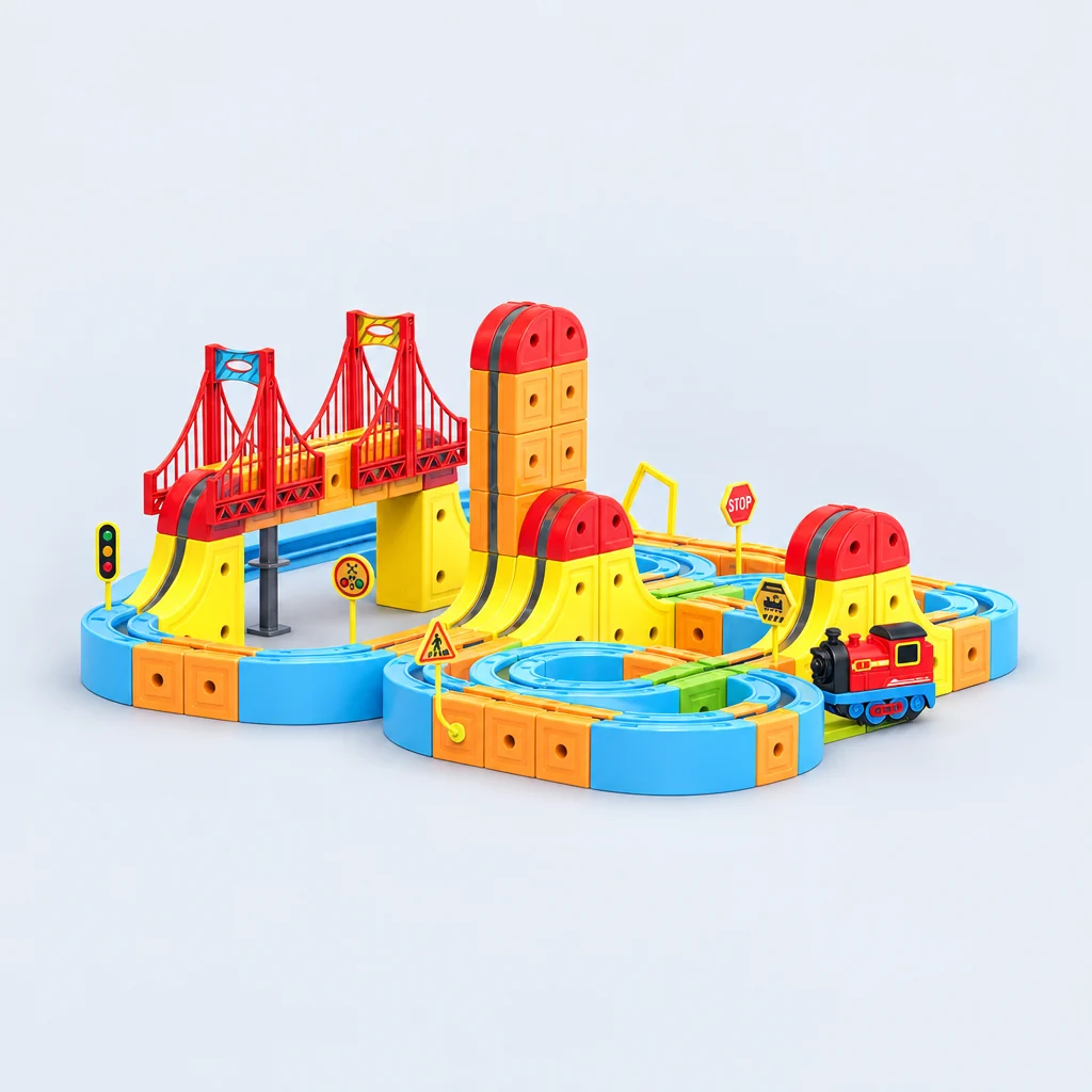 Magnetic Track Building Toy 154pcs Set (with Train)
